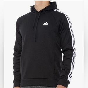 Men's Adidas 3-Stripe Fleece Hoodie (Large) Black NWT